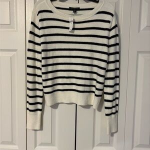 Banana Republic Black and White striped Crew Neck Sweater
